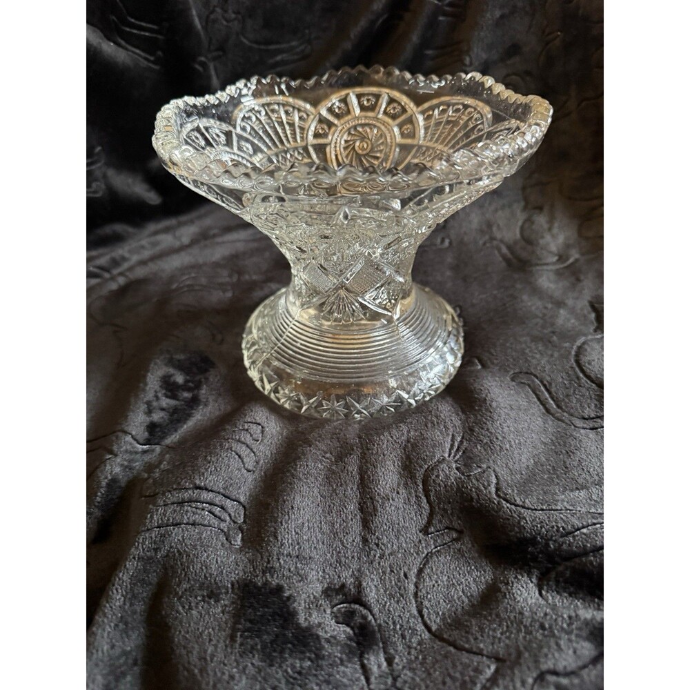 Imperial Glass OHIO BROKEN ARCHES Crystal  Punch Bowl STAND 5 3/4”